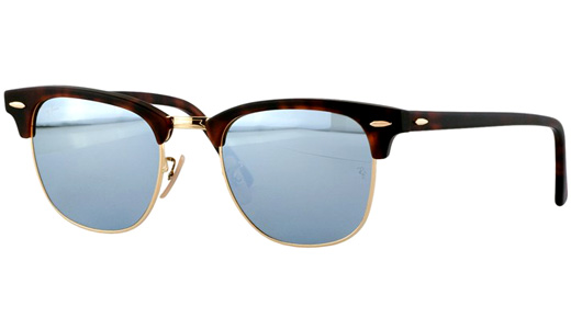 Солнцезащитные очки Ray-Ban 3016 Clubmaster серебряные линзы