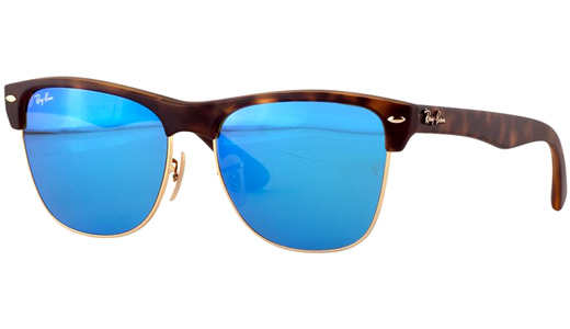 Солнцезащитные очки Ray-Ban Clubmaster Oversized 4175 6092 17 синие зеркальные линзы