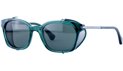 Солнцезащитные очки Emporio Armani 4028Z с боковыми шорами темно-зеленые линзы
