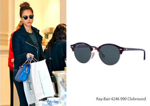 Джессика Альба в солнцезащитных очках Ray-Ban Clubround